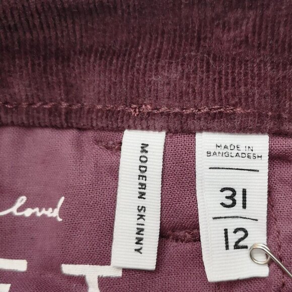Ann Taylor Loft Ladies Size 31/12 Modern Skinny Purple Corduroy Pants - Picture 4 of 14